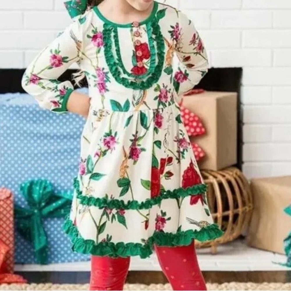 Matilda Jane Make Believe Woodland Wonders Ruffled Long Sleeve Easter Dress 8